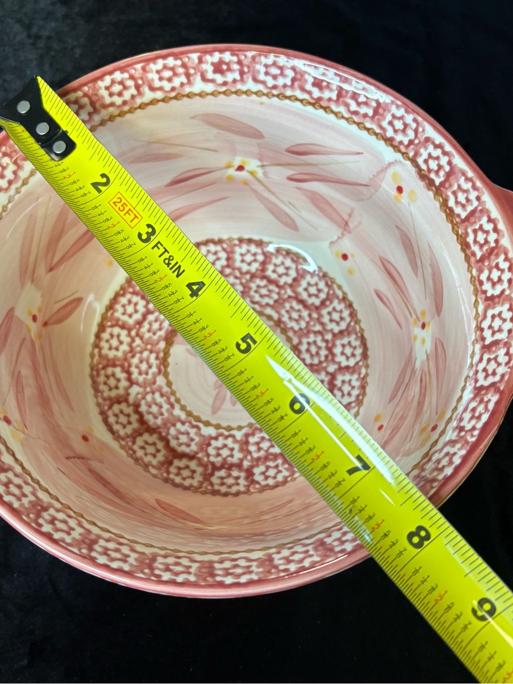 Temp- Tations Old World Cranberry Handled Round Serving Bowl - Picture 4 of 6
